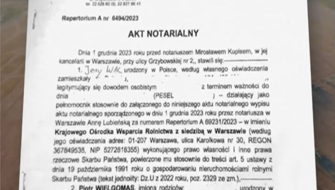Republika uzyskała akt notarialny działki w Zabłotni