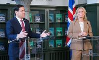 minister spraw zagranicznych Islandii Þorgerður Katrín Gunnarsdóttir i szef dyplomacji USA Marco Rubio