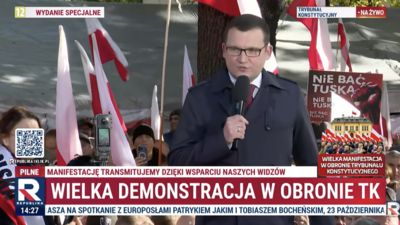 Szefernaker na manifestacji przed TK: „Prezydent Nawrocki będzie strażnikiem polskiej konstytucji!”