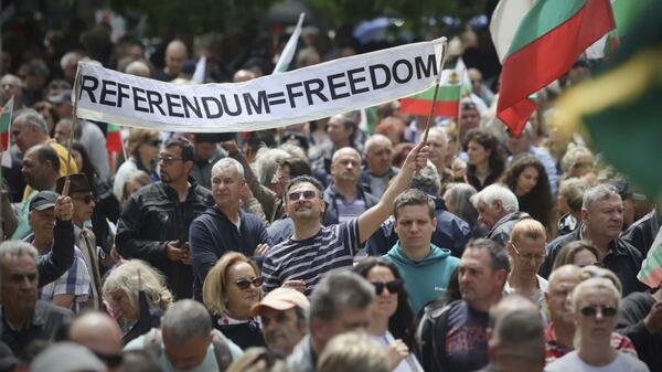 protest przeciw UE w Bułgarii