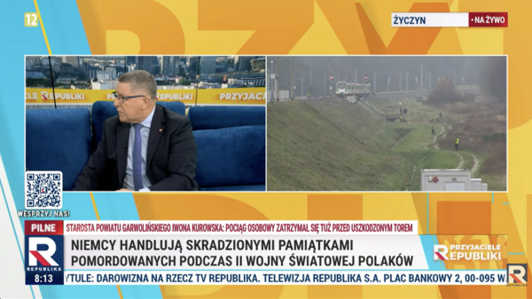 Kuźmiuk na gorąco o porwanej sieci trakcyjnej: "To może być kolejna prowokacja"