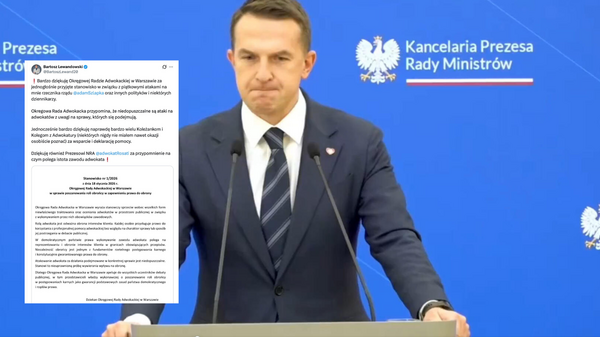 Okręgowa Rada Adwokacka staje w obronie mec. Bartosza Lewandowskiego
