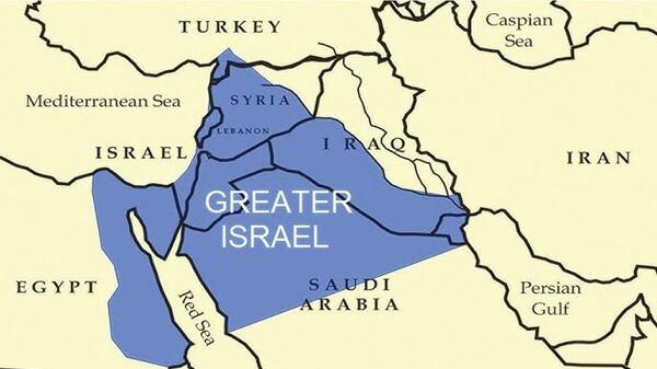 mapa Wielkiego Izraela