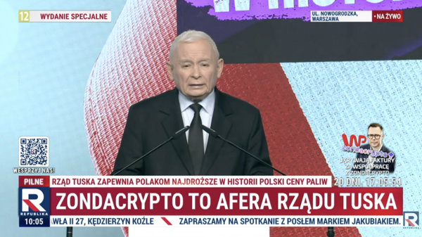 PiS ostro o Tusku ws. Zondacrypto. Kaczyński: ta władza opiera się na totalnym kłamstwie