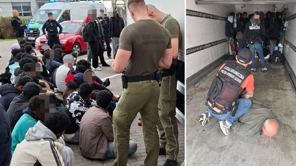 imigranci przewożeni w chłodni