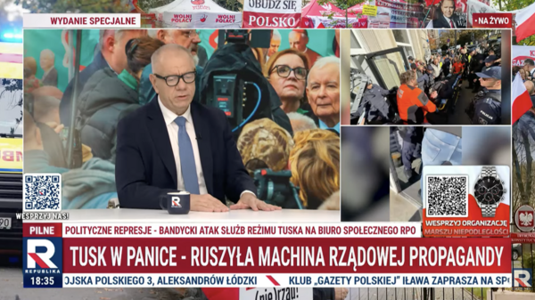 Jacek Sasin ostro skomentował w Republice interwencję policji przed Trybunałem Konstytucyjnym