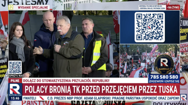 Adam Borowski na manifestacji przed TK: „Jesteśmy legionami prezydenckimi. Musimy naszego prezydenta obronić!”