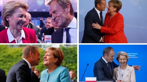 Donald Tusk, Angela Merkel, Ursula von der Leyen