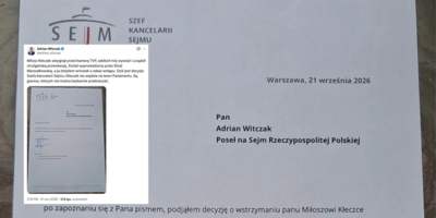 Miłosz Kłeczek z zakazem wstępu do Sejmu
