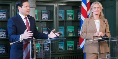 minister spraw zagranicznych Islandii Þorgerður Katrín Gunnarsdóttir i szef dyplomacji USA Marco Rubio