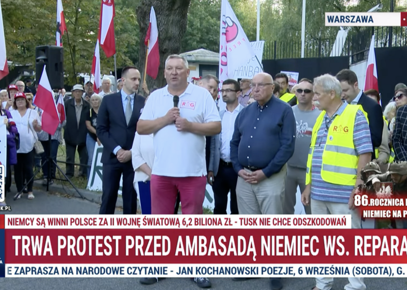 Protest pod Ambasadą Niemiec