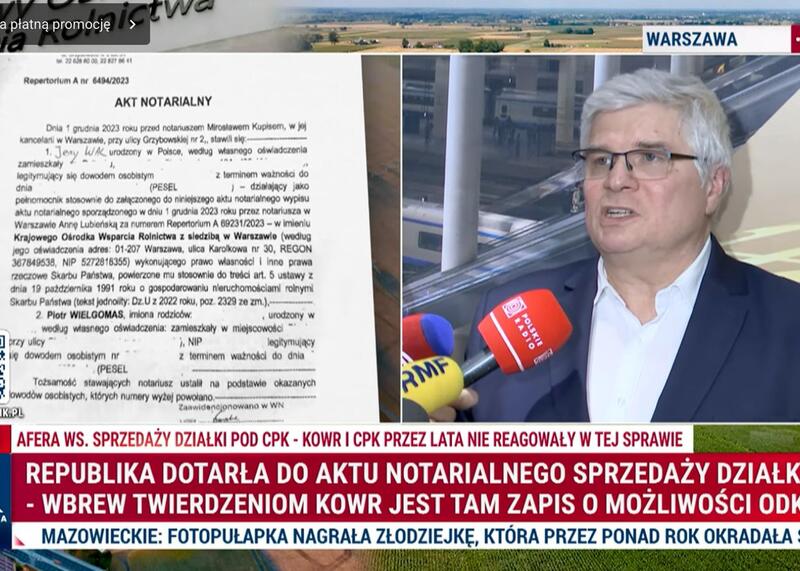 Republika pozyskała akt notarialny działki w Zabłotni
