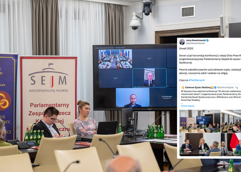 Skandal w Senacie. Ucięto transmisję konferencji o prawach rodziny