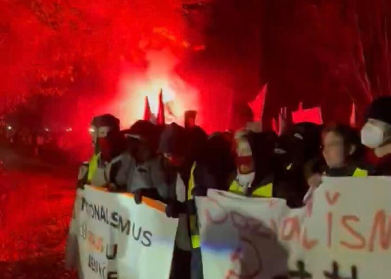 lewicowe bojówki na ulicach Giessen