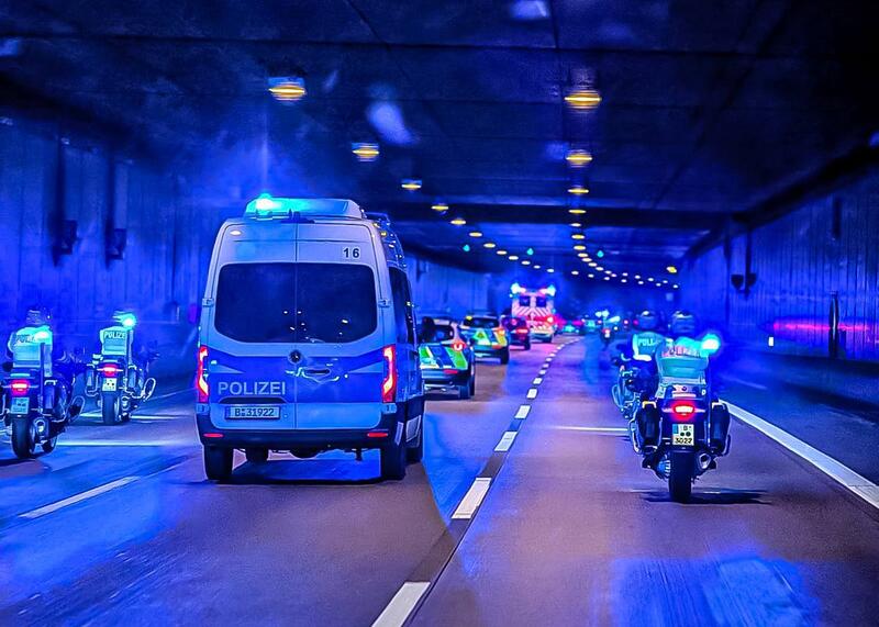 konwój policji niemieckiej