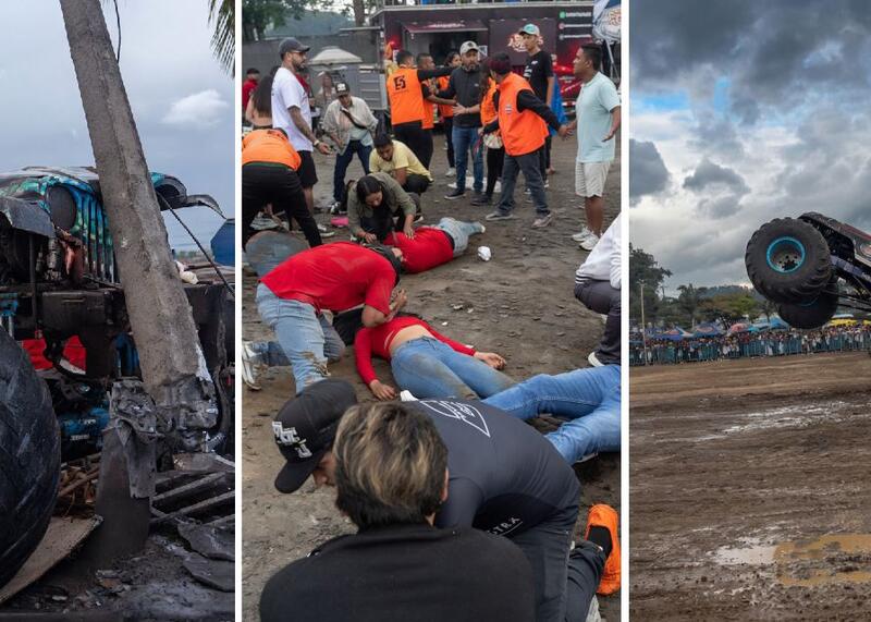 wypadek na pokazie monster trucków w Kolumbii