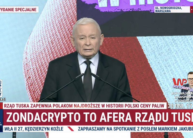 PiS ostro o Tusku ws. Zondacrypto. Kaczyński: ta władza opiera się na totalnym kłamstwie