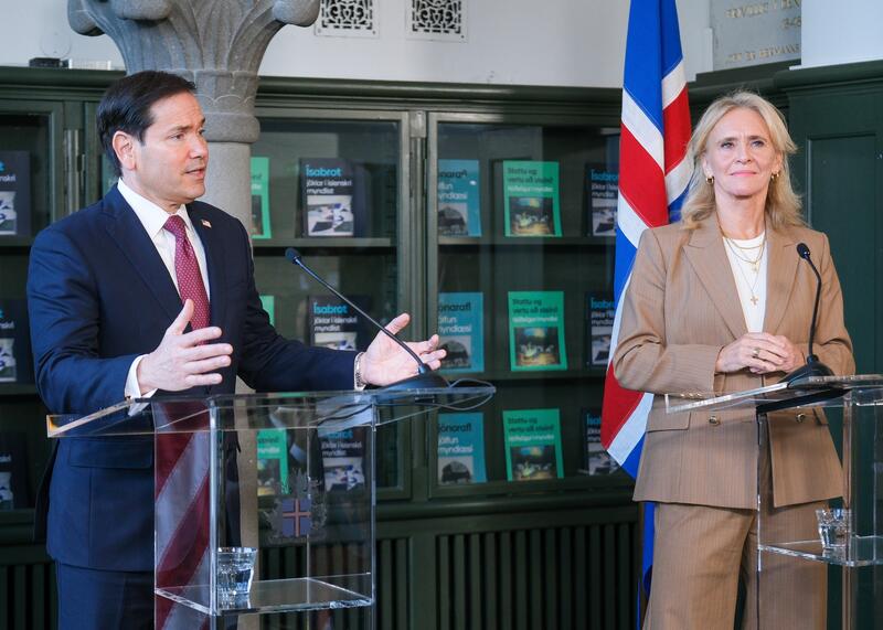 minister spraw zagranicznych Islandii Þorgerður Katrín Gunnarsdóttir i szef dyplomacji USA Marco Rubio