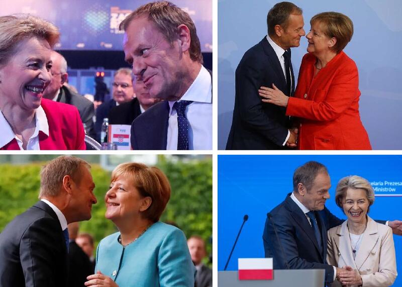 Donald Tusk, Angela Merkel, Ursula von der Leyen
